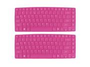 2 Pcs Fuchsia Silicone Notebook Keyboard Skin Cover Protector Film for ACER 14