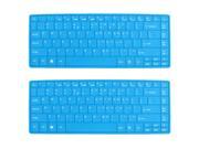 2 Pcs Blue Soft Silicone Laptop Keyboard Skin Cover Protector Film for ACER 14