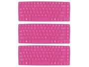 3 Pcs Fuchsia Silicone Laptop Keyboard Skin Cover Protector Film for ACER 14