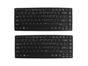 Unique Bargains 2pcs Black Silicone Protector Film PC Keypad Keyboard Skin for ACER 14