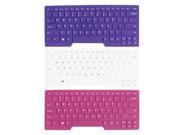 Unique Bargains 3 x Notebook Keyboard Silicone Film Skin Guard White Fuchsia Purple for IBM 14
