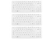 3 Pcs White Silicone Laptop Keyboard Skin Cover Protector Film for Lenovo 14