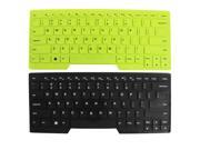2 Pcs Black Green Soft Silicone Keyboard Skin Cover Protector Film for IBM 14