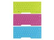 3 Pcs Blue Green Fuchsia Silicone Keyboard Skin Film Cover for IBM 14 Notebook