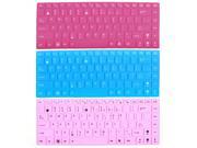 3 Pcs Fuchsia Blue Pink Silicone Keyboard Film Skin Cover for ASUS 14 Laptop