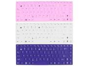 3 Pcs Pink White Purple Silicone Keyboard Skin Film Cover for Asus 14 Laptop