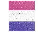 3 Pcs Purple White Fuchsia Silicone Keyboard Skin Film Cover for Asus 14 Laptop