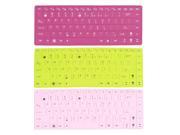 3 Pcs Fuchsia Green Pink Silicone Keyboard Film Skin Cover for ASUS 14 Laptop