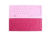 2 Pcs Pink Fuchsia Silicone Keyboard Skin Film Cover for Lenovo 14 Laptop PC