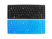 2 Pcs Black Blue Soft Silicone Keyboard Skin Film Cover for Asus 14 Notebook