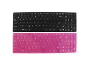 2 Pcs Black Fuchsia Silicone Keyboard Skin Cover Protector Film for ASUS 15