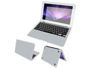 Silver Tone Body Wrap Protector Decal Screen Film Dust Plug for Macbook Air 11