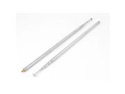 2 Pcs Radio TV Stainless Antenna Remote Aerial Replacement 6 Sections 101cm Long