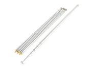 4 Pcs 7 Sections 3mm Male Threaded Adjustable Antenna Mast 111cm 44 Length