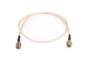 50cm Long SMA Male to SMA Male Connector Coxial Cable Gold Tone Beige