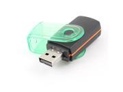 Black Green Swiveling Cover 480Mbps USB 2.0 TF Mini SD Card Reader Memory