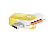 480Mbps High Speed USB 2.0 RS MMC SD TF Card Reader Memory White Yellow