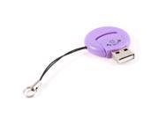 Purple Plastic Round USB 2.0 Interface Micro SD TF Card Reader