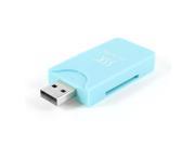 Protable USB 2.0 4 in 1 Memory Multi Slot Card Reader Teal for SD MMC MS Pro
