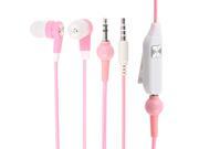 Unique Bargains MP3 Silicone Earbuds 3.5mm Plug In Ear Headphone Pink Microphone