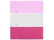 3 Pcs White Fuchsia Pink Silicone Keyboard Film Skin Cover for Lenovo 14 Laptop