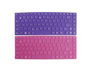 2 Pcs Fuchsia Purple Silicone Keyboard Skin Cover Protector Film for ASUS 14