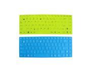2 Pcs Green Blue Silicone Keyboard Skin Film Cover for Asus 14 Notebook
