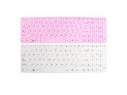 2 Pcs White Pink Soft Silicone Keyboard Skin Cover Protector Film for Lenovo 15