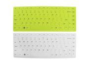 2 Pcs White Green Silicone Keyboard Skin Cover Protector Film for Lenovo 14