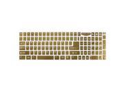 White English Letters Keyboard Sticker Decal Gold Tone for Laptop PC