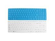 2 Pcs White Blue Soft Silicone Keyboard Skin Cover Protector Film for Lenovo 15