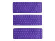 3 Pcs Purple Silicone Laptop PC Keyboard Skin Cover Protector Film for HP 14