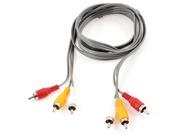 Round 3 RCA Male to Male Audio Video TV AV Cable 1.5 Meter Length Gray