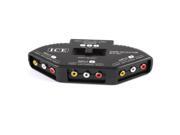 Unique Bargains Black 3 Way Port Splitter RCA Audio Video AV Switch Box Game Selector Switcher
