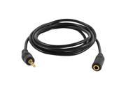 3.5mm Jack Male to Female M F Audio Extension Cable Cord Black 1.4M