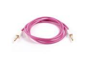 Male to Male 3.5mm Square Earphone Audio Extension Adapter Cable 3.3ft Fuchsia