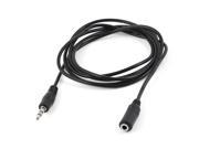 1.5M Long 3.5mm Female to 3.5mm Male Jack Headphone Extension Cable Black