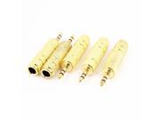 3.5mm Male to 6.35mm Female Audio Adapter Converter Connector 5 Pcs