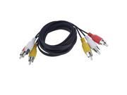 Black 3 RCA Male to 3 RCA Male Adapter Cable Video Audio AV Cable 1.5M