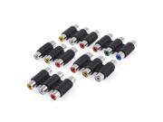 5 Pcs 3 RCA Female to Female Jack AV Auido Video Connectors Adpaters Joiner