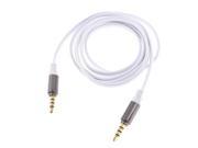 White 3.4FT 3.5mm Male to 3.5mm Male Flat Plug Stereo Audio Cable