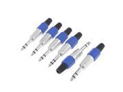 6 Pcs Audio Cable 6.35mm Stereo Jack Male Plug Adapter Converters