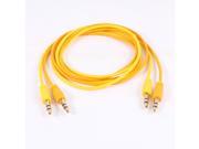 Unique Bargains 2 x Yellow Orange 3.5mm Plug Male to Male Extension Stereo Audio AUX Lead Cable
