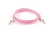 Male to Male 3.5mm Flat Earphone Audio Extension Adapter Cable 3.4ft Pink
