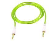3.4ft 3.5mm Male to Male Jack Plug Audio Cable Green for Mobile Phone Mp4 Mp3