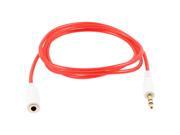 41.7 3.5mm Male to Female Jack Plug Audio Cable Red for Cell Phone Mp4 Mp3