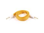 1M 3.5mm Male to Male Plug Flat Audio Cable Auxiliary Line Orange for MP3 MP4