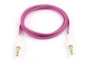 PC MP3 Adapter M M 3.5mm to 3.5mm Flat Audio Extension Cable 3.4ft Fuchsia