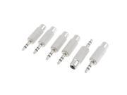 Unique Bargains 6 Pcs 3.5mm Male Jack to RCA Female Speaker Adapter Connector Silver Tone