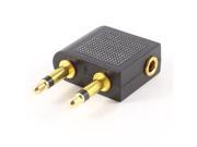 Unique Bargains Audio 3.5mm Female to Dual 3.5mm Mono Male F M Audio Plug Converter Adapter